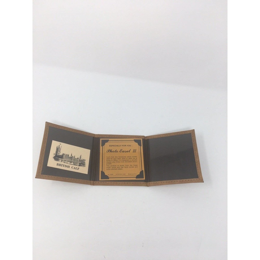 Vitronic British Calf Photo Frame Easel Holds 3 Pictures Each 3.5x3.5 NEW